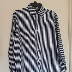 Perry Ellis long sleeve button down Striped shirt Med
